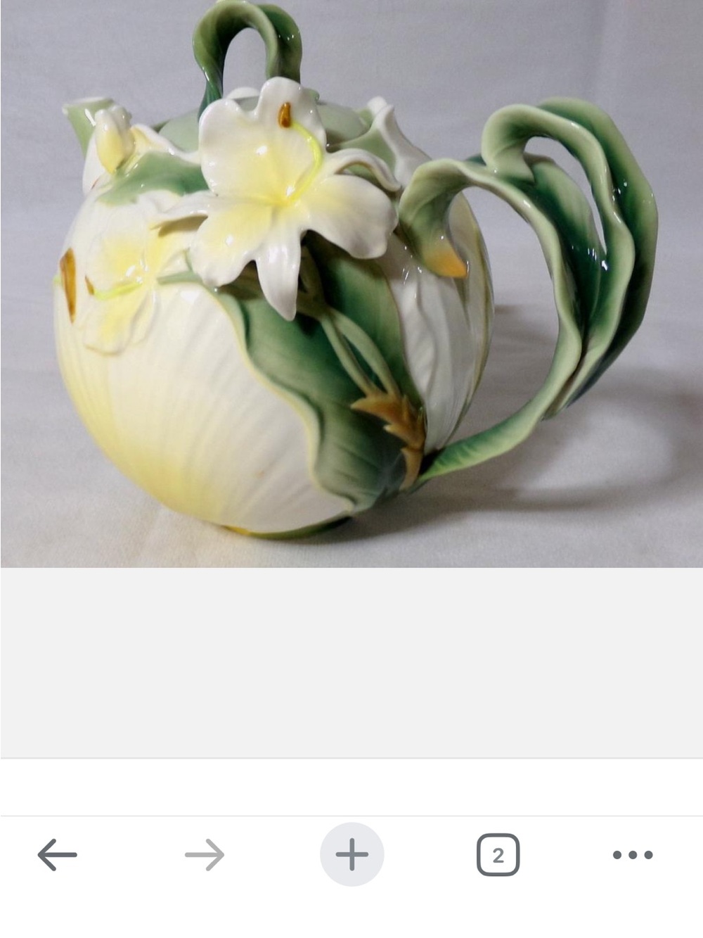 Pier one Ginger Lily  porcelain Teapot